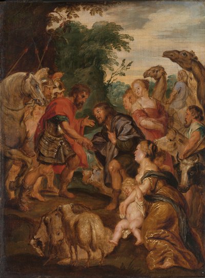 Die Versöhnung zwischen Jakob und Esau von Peter Paul Rubens (after)