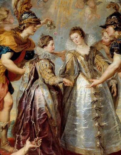 Austausch der beiden Prinzessinnen von Frankreich und Spanien auf dem Fluss Bidassoa in Hendaye, 1615 von Peter Paul Rubens