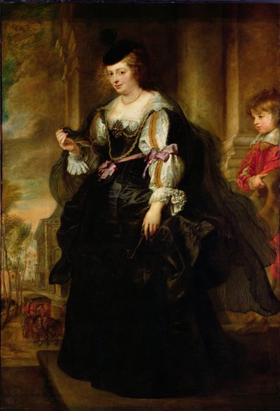 Porträt von Helene Fourment mit einer Kutsche, um 1639 von Peter Paul Rubens