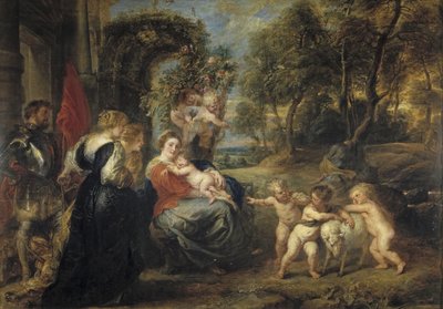 Ruhe auf der Flucht nach Ägypten mit Heiligen von Peter Paul Rubens