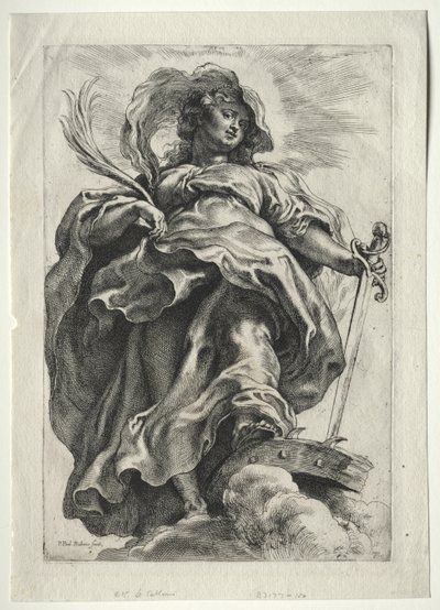 Die heilige Katharina in den Wolken von Peter Paul Rubens