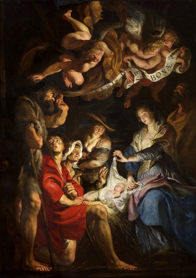 Die Anbetung der Hirten, ca. 1608 von Peter Paul Rubens