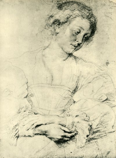 Junge Frau mit gefalteten Händen, 1629-1630 von Peter Paul Rubens