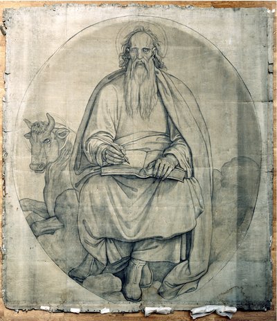 Der Evangelist Lukas. Karton zu den Fresken der Ludwigskirche in München von Peter von Cornelius