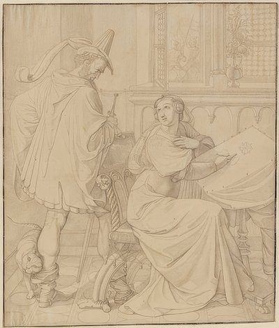 Sieben Zeichnungen zu den Nibelungen: 3. Hagens Verrat von Peter von Cornelius