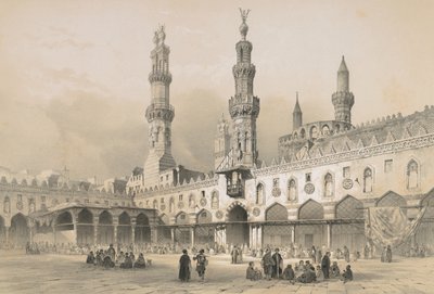 Hof der Al-Azhar-Moschee von Philibert Joseph Girault de Prangey