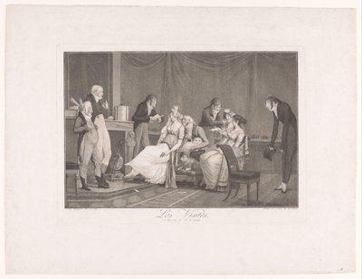 Gesellschaft junger Frauen und Männer in einem Interieur von Philibert Louis Debucourt