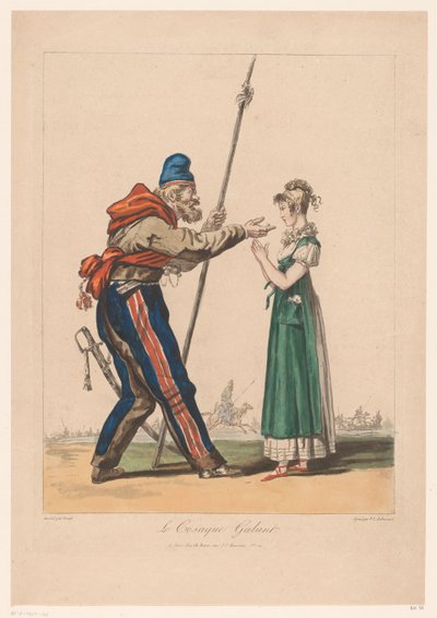 Mädchen mit Kosaken von Philibert Louis Debucourt