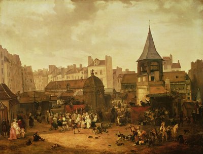 Freude an Les Halles zur Feier der Geburt des Dauphin Louis von Frankreich (1781-89) 21. Januar 1781, 1783 von Philibert Louis Debucourt