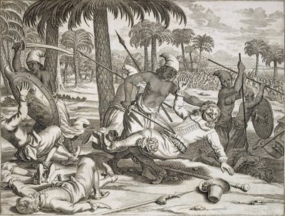 Der Mord an Herrn Koster durch die Singhalesen, Ceylon Sri Lanka, veröffentlicht 1672 von Philip Baldaeus