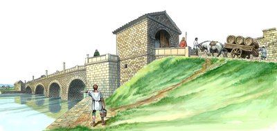 Hadrianswall Chesters Brückenpfeiler, 2. Jahrhundert, 1990-2010 von Philip Corke