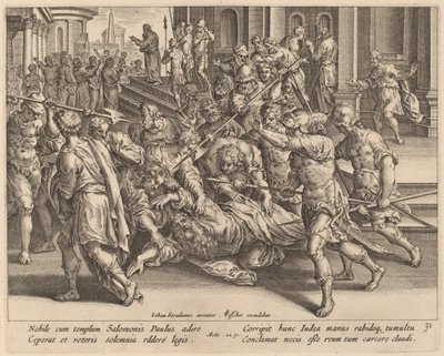 Die Verhaftung des Heiligen Paulus von Philip Galle after Jan van der Straet