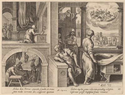 Die Vision des Heiligen Petrus von Philip Galle after Jan van der Straet