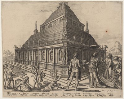 Mausoleum (Das Grabmal von Mausolos in Halikarnassos) von Philip Galle, after Maerten van Heemskerck