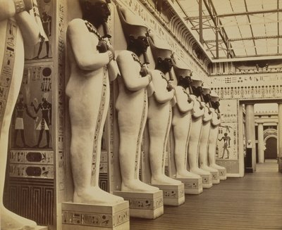 Der ägyptische Hof und die Fassade der Halle der Kolosse, Crystal Palace, Sydenham, 1854 von Philip Henry Delamotte