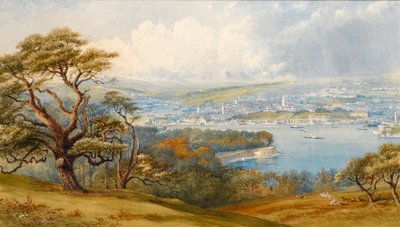 Devonport und Stonebridge vom Mount Edgecombe Park, 1880 von Philip Mitchell