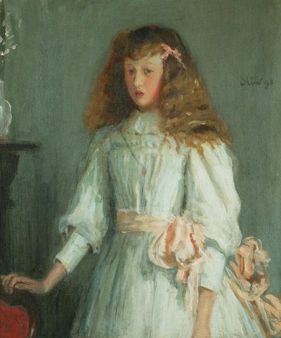 Ein junges Mädchen im weißen Kleid von Philip Wilson Steer