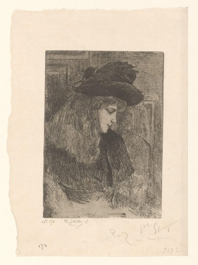Mädchen mit Hut von Philip Zilcken (signed by artist)