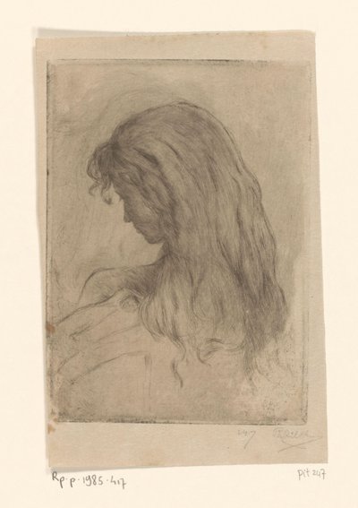 Vrouw met lang haar, op de rug gezien von Philip Zilcken (signed by artist)