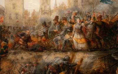 Verteidigung von Tournai durch die Prinzessin von Epinoy von Philippe Auguste Hennequin