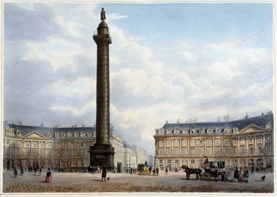 Säule der Place Vendôme - in „Promenade dans Paris et ses environs“, entworfen von Jacottet und Benoist, ca. 1840 von Philippe Benoist