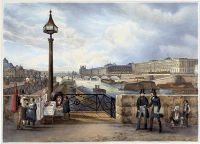 Der Louvre vom Pont Neuf aus gesehen - in Promenade dans Paris et ses environs, entworfen von Jacottet und Benoist, ca. 1840 von Philippe Benoist