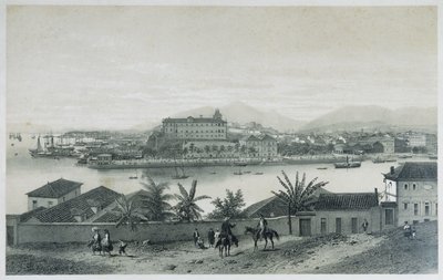 Neun Panoramablicke von Rio de Janeiro: Da Ilha das Cobras, 1862 von Philippe Benoist