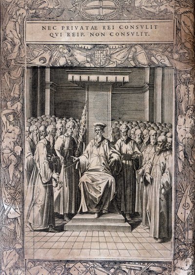 Tafel der Statuten des Malteserordens „Statuta Hospitalis Hervsalem“ (Ritterrat), von Philippe Thomassin, späte 16. Jahrhundert von Philippe Thomassin