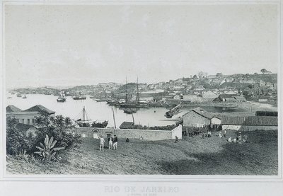 Neun Panoramablicke auf Rio de Janeiro: A Prainha (da Saude) von Philippe and Ciceri Eugene Benoist