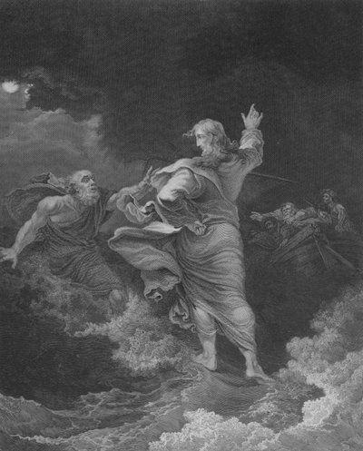 Christus geht auf dem Meer, Matthäus 14, Vers 22-34 von Philippe de (after) Loutherbourg