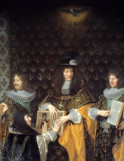 König Ludwig XIV. empfängt den Ritter des Ordens vom Heiligen Geist (Detail) von Philippe de Champaigne