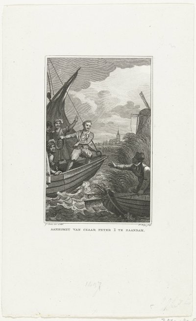 Ankunft von Zar Peter dem Großen in Zaandam, 1697, ca. 1829 von Philippus Velijn