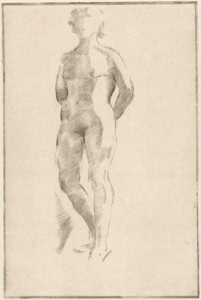 Stehende, nackte Frau mit Händen auf dem Rücken von Philippus de Groot (signed by artist)