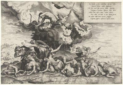 Apollo und Diana töten die Kinder der Niobe von Philips Galle