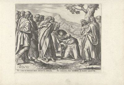 Christus und die kanaanäische Frau von Philips Galle
