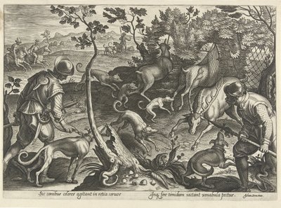 Hirschjagd mit Fallen von Philips Galle