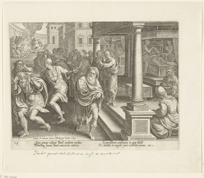 Paulus treibt die bösen Geister in Ephesus aus von Philips Galle