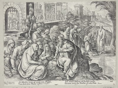 St. Paulus spricht mit den Frauen von Philippi von Philips Galle