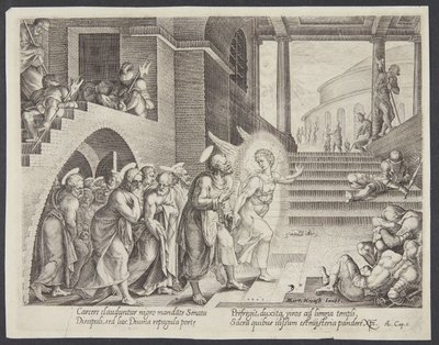 Der Engel befreit die Apostel aus dem Gefängnis von Philips Galle