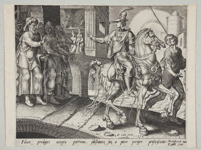 Der verlorene Sohn verlässt das Haus seines Vaters von Philips Galle