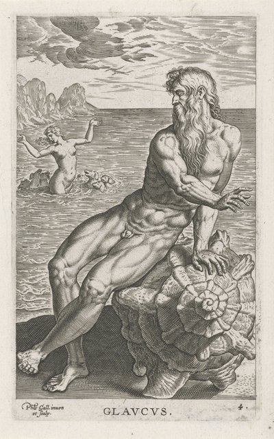 Meeresgott Glaucus von Philips Galle