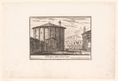 Zicht op de Tempel van Vesta von Philothée Francois Duflos