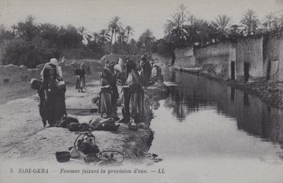 Frauen sammeln Wasser in Sidi-Okba, Algerien von Photographer French