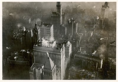 Luftaufnahme von Downtown Manhattan, aufgenommen vom LZ 127 Graf Zeppelin, New York 1928 von Photographer German