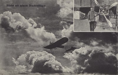 Der französische Flieger Louis Bleriot und sein Eindecker von Photographer German