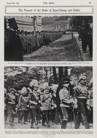 Beerdigung von Alfred, Herzog von Sachsen-Coburg und Gotha, zweiter Sohn von Königin Victoria und Prinz Albert, Coburg, Deutschland von Photographer German
