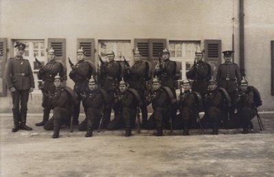 Gruppe deutscher Infanteriesoldaten von Photographer German