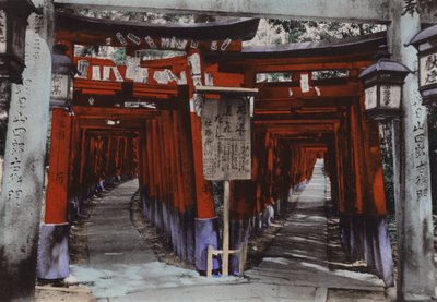 Japan, ca. 1912: Torii-Allee, Schrein von Fushimi bei Kyoto (Foto) von Photographer Japanese
