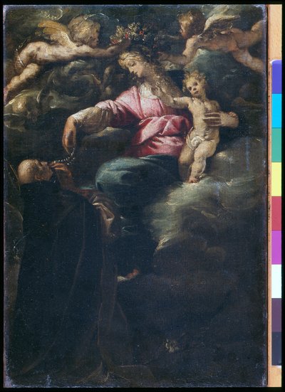 Madonna des Rosenkranzes mit dem Christkind, St. Dominikus und zwei Engeln, um 1617 von Pier Francesco Morazzone