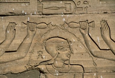 Basrelief, Tempel von Kalabsha (auch Tempel von Mandulis), Assuan, erbaut ca. 30 v. Chr., ägyptische Zivilisation von Blaise Nicolas Le Sueur